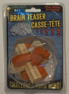 BRAIN TEASER CASSE-TETE Real Wood 3-D PUZZLE New Sealed Fun Learning Mind Toy - Picture 1 of 1