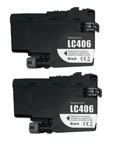 Replacement LC406 LC 406 Black Ink Cartridge compatible for Brother MFC -2 Pack - Picture 1 of 1
