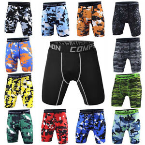 Men's Athletic Compression Shorts Running Basketball Workout Tights Spandex Camo