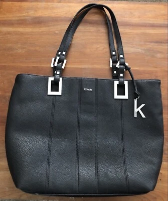 Kensie черный зебра наплечная сумка двойной ремень наплечная сумка с короткими ручками - Изображение 1 из 4