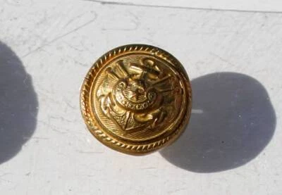 BOUTON UNIFORME MILITAIRE ANCIEN ANCRE + DRAPEAU ÉTENDARD CROISÉ + ÉTOILE D:12mm - Photo 1/2