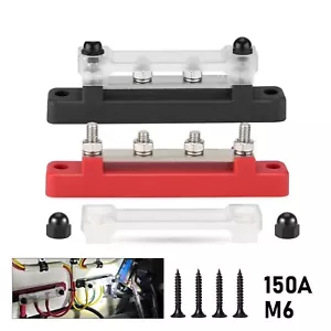 Power Distribution Block Bus Bar Terminal Screw Battery Cover DC 12-48V 150A - Picture 1 of 12