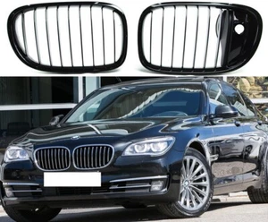BMW F01 F02 LCI gloss black front kidney grille grilles 08-15 camera hole - Picture 1 of 1