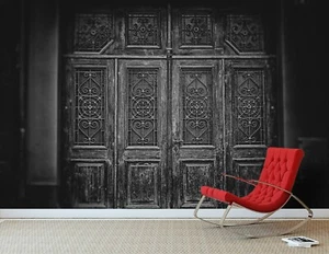 3D Black Door 1420NA Wallpaper Wall Murals Wall Paper Wall Print Decal Mural Fay - Picture 1 of 6