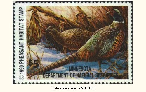 D2K Minnesota Pheasant Stamp 1990 $5.00 - Image 1 of 1