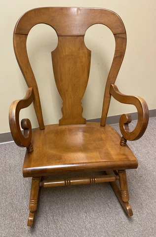 Tell City Farmhouse Rocker Hard Rock Maple Rocking Chair Mid Century Cover