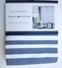 Tommy Hilfiger BAJA STRIPE Signature SHOWER CURTAIN - Blue White - Coastal - New
