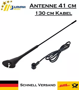 Antenna Tetto Auto 41cm AM FM con Piede e 130cm Cavo per Ford Fiesta + Focus - Foto 1 di 5
