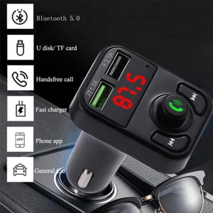 FM Transmitter Bluetooth 5.0 KFZ Auto Radio MP3 Player USB Ladegerät Adapter Kit - Bild 1 von 13