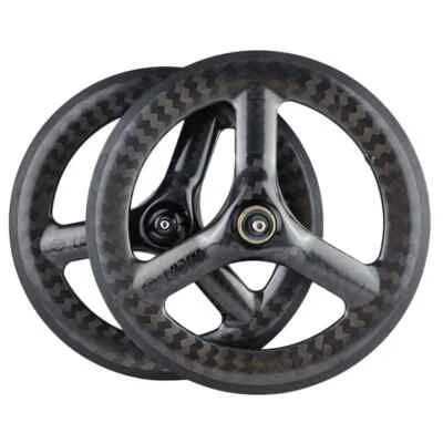Carbon Fiber Bicycle Wheelset Trispoke 3 Spoke 14 16 18 20 Inch Rim Disc Brake - Image 1 of 4