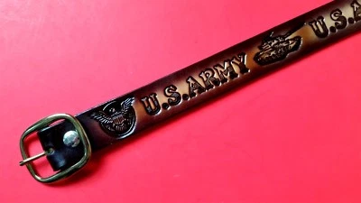  US ARMY Leather Belt &  Buckle (28"-54" waist) New  FAST DELIVERY! — 第 1/3 张图片