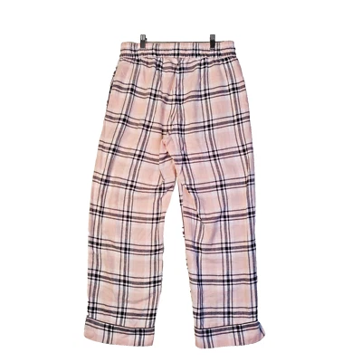 Soft Surroundings Pajama Pants Womens M Medium Pink Gray Plaid Soft Flannel - Image 1 of 4