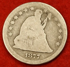1877-S Seated Liberty Quarter G 90% Silver Collector Coin SQ27 - Picture 1 of 2