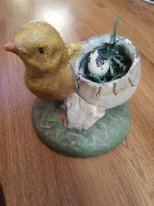 Vintage RAGON HOUSE Chick With Egg For Candy Or Planter (With Quail Egg) - Picture 1 of 8