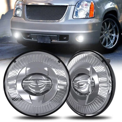 For 2007-2014 Chevy Tahoe Suburban GMC Yukon XL 1500 Chrome LED Fog Lights - Image 1 of 4