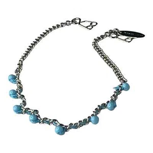 American Girl Silver Chain Blue Ball STATION NECKLACE Saige Julie Mary Ellen Toy - Picture 1 of 8