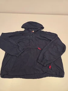 VTG Abercrombie Fitch Jacket Men's Large Blue 1/2 Zip Windbreaker Anorak Pockets - Picture 1 of 15
