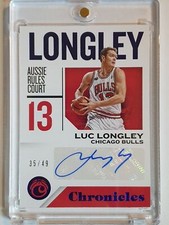 2018 Panini Chronicles Luc Longley AUTO BLUE /49 Signatures - Rare