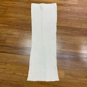 ZARA Skirt womens Small Ivory White Ribbed Knit Maxi Skirt Back Slit Minimalist - Picture 1 of 4