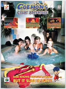 Publicidad impresa vintage 1999 Goemon's Great Adventure N64 original promoción póster arte - Imagen 1 de 4