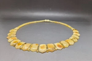 Elegante Collar Cloepatra Ámbar Báltico 18,7" para Mujer Caramelo Blanco - Imagen 1 de 5