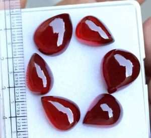 68.90 CT NATURAL ORANGE HESSONITE GARNET PEAR CABOCHON LOOSE GEMSTONE LOT - Picture 1 of 4
