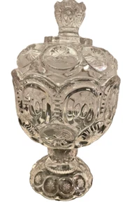 Antique*Adams Glass* Moon & Stars* Pedestal Compote Dish w/Lid* Spectacular! - Picture 1 of 10