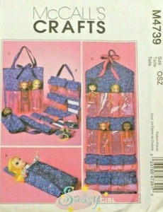 McCall's 4739 Accessories Fashion Doll Sleeping Bag Tote Organize Sewing Pattern - Picture 1 of 3