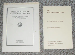 Lot 1940 Syrakus Universität 69. Beginn & Chor Frühling Konzert Programme - Bild 1 von 3