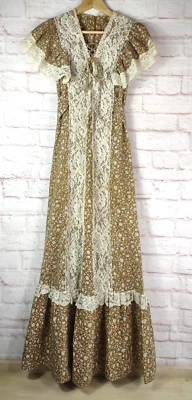 Maxi Vestido De Colección Años 70 Milson California Prairie Cottagecore Country Talla 7 S/M *DEFECTOS Foto 1 de 4