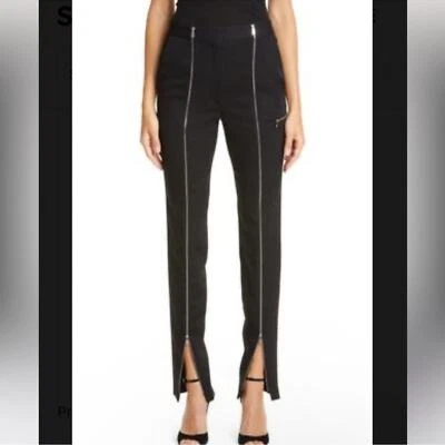 Victoria Beckham Black Zippered Wool Twill Tapered Pants Size: 8 - Image 1 of 4