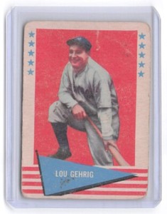 1961 FLEER LOU GEHRIG HOF #31 - NEW YORK YANKEES - LOW GRADE (DMG)