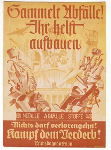 AK Künstlerkarte Sammelt Abfälle - Kampf dem Verderb Reichsbahndirektion A116 - Bild 1 von 2