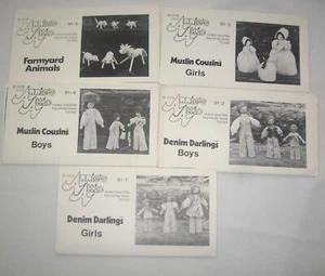 5 Annies Attic Denim and Muslin Dolls and Farmyard Sewing Pattern - Picture 1 of 7