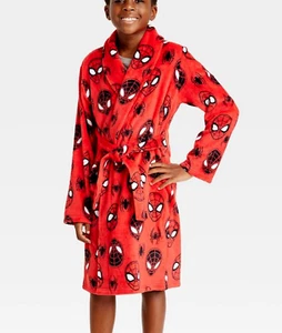 Marvel Spiderman Fleece Robe One Piece Pajama Boy 4 5 6 8 10 12 14 Miles Morales - Picture 1 of 5