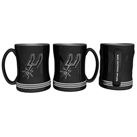 San Antonio Spurs Coffee Mug - 14oz Sculpted [NEW] NBA Tea Microwave Cup Cover