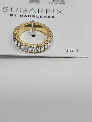 Anillo Sugarfix by BaubleBar Baguette Cristal Distintivo Talla 7 Sin Níquel NUEVO Foto 1 de 3