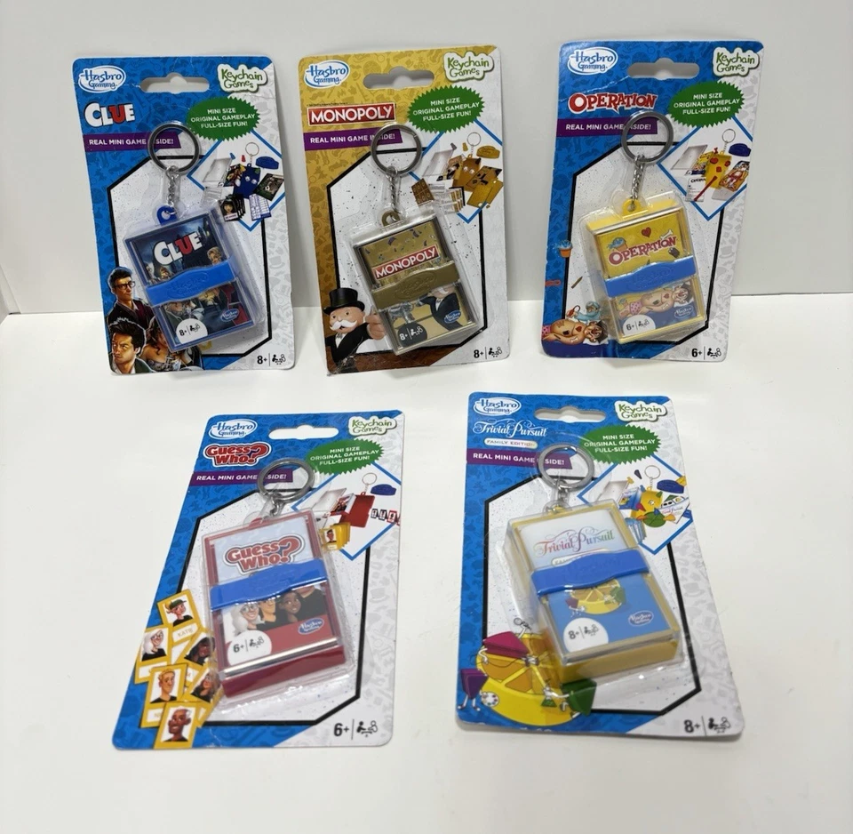 Hasbro Mini Keychain Games Clue Monopoly Guess Who Operation Trivial Pursuit Lot - Image 1 of 4