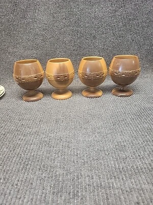 Tazas Tiki de madera de tallo largo Filipinas talladas a mano Foto 1 de 4