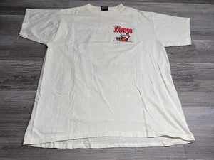 Vintage 90s Funny Dirty Joke Fishing Shirt Big Johnson Fishing Rods USA Made XL - Picture 1 of 9