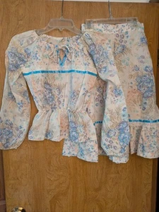Vintage Gunne Sax Style Skirt & Blouse, Size 10, Multicolor/Blue - Picture 1 of 9