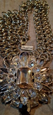 Collar The Limited Statement cadena tono oro pedrería multicolor 14,75 pulgadas Foto 1 de 3