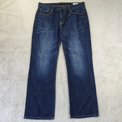 Guess Jeans Regular Straight Crescent Fit Men 33x30 Mid Wash Blue Y2K Retro 90s - Image 1 of 4