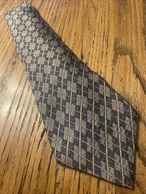 Vintage EUC Guess ? USA Made Silk Tie Paisley Geometric Argyle Men’s Necktie - Image 1 of 4