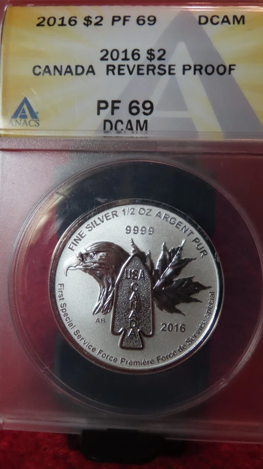 2016 Canada Silver Reverse Proof First Special Service Force USCanada ANACS PF69 - Image 1 of 4