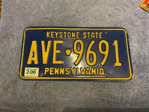 Pennsylvania License Plate 1996 Keystone State AVE-9691 - Picture 1 of 1
