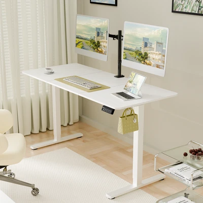 Ergomaker 140 x 60 cm Standing Desk Electric Height Adjustable Office Home White - image 1 of 4