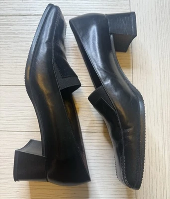 Zapatos de cuero italiano negro Sesto Meucci talla 8M con tacón bloque de 2” Foto 1 de 4