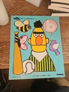 PlaySkool Sesame Street Burt’s B Wood Puzzle 315-2 11 Pieces Vintage 1973 USA - Picture 1 of 1