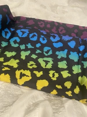 Lisa Frank Hunter Bedding Linen Leopard  Flat Sheet Size Full Rainbow - Image 1 of 3